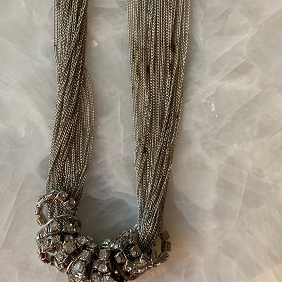 Multichain necklace with rhinestone pendants - Picture 7 of 8